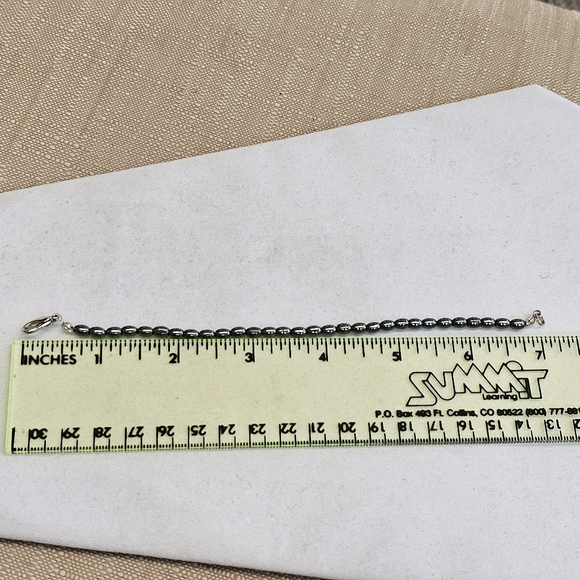 SET! 925 Teardrop Earrings, Braided Beaded Necklace, & Hematite Bracelet SET! - Picture 14 of 15